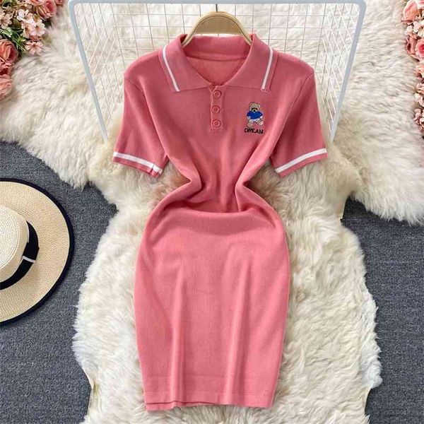 casual women dress summer striped turn-down collar short sleeve button-up slim stretch knit mini party vestidos 210603, Black;gray
casual women dress summer striped turn-down collar short sleeve button-up slim stretch knit mini party vestidos 210603, Black;gray