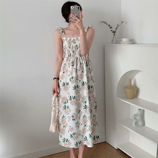 women summer vintage print dress sleeveless elastic bust fit and flare female elegant street mid-calf dresses clothes 210513, Black;gray 
women summer vintage print dress sleeveless elastic bust fit and flare female elegant street mid-calf dresses clothes 210513, Black;gray