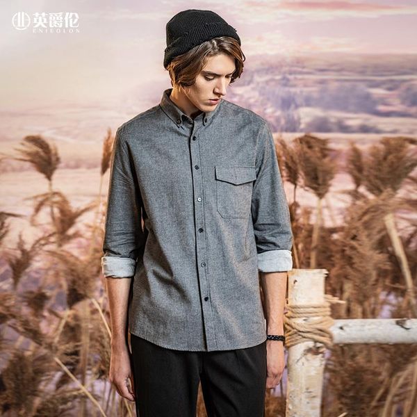 enjeolon men brand long sleeved shirt trendy simplicity 100% cotton casual coat cx2308 men's shirts, White;black
enjeolon men brand long sleeved shirt trendy simplicity 100% cotton casual coat cx2308 men's shirts, White;black