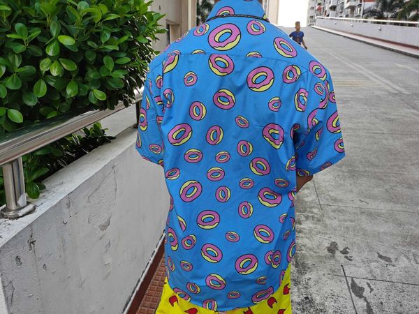 new product of doughnut short sleeve fashion brand couple shirt personality trend self created hip hop style ins iwk6, Black
new product of doughnut short sleeve fashion brand couple shirt personality trend self created hip hop style ins iwk6, Black