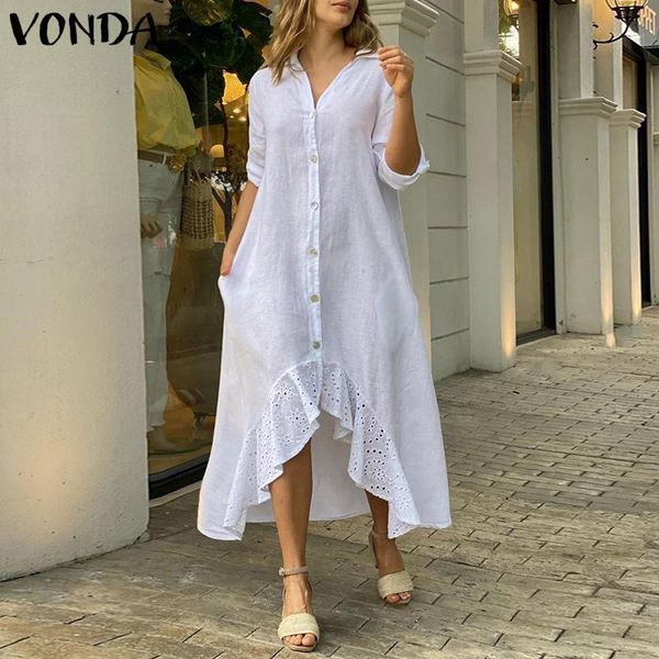 casual dresses vonda women long sleeve asymmetric hem pleated dress lapel collar button up shirt bohemian party vestidos, Black;gray
casual dresses vonda women long sleeve asymmetric hem pleated dress lapel collar button up shirt bohemian party vestidos, Black;gray