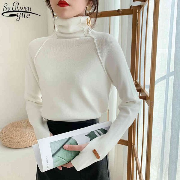 autumn and winter women's turtleneck heap collar sweater style female loose slim shirt long sleeve wild pullover 11259 210427, White;black
autumn and winter women's turtleneck heap collar sweater style female loose slim shirt long sleeve wild pullover 11259 210427, White;black