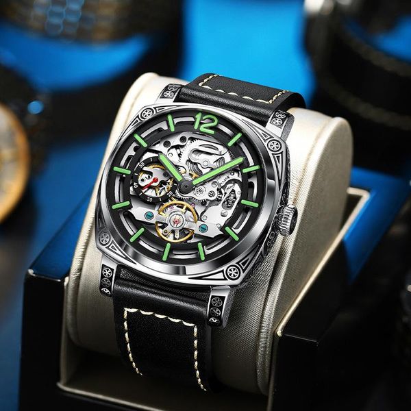 wristwatches official website genuine automatic hollow out watch men's mechanical fashion personality trend brand carved, Slivery;brown
wristwatches official website genuine automatic hollow out watch men's mechanical fashion personality trend brand carved, Slivery;brown