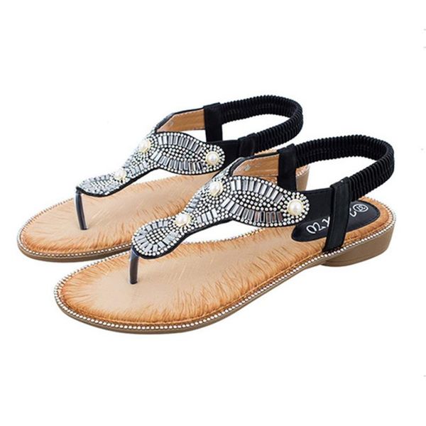 women flat sandals bohemia string bead beach casual non-slip shoes ladies open-toe summer slippers 2021 25, Black
women flat sandals bohemia string bead beach casual non-slip shoes ladies open-toe summer slippers 2021 25, Black
