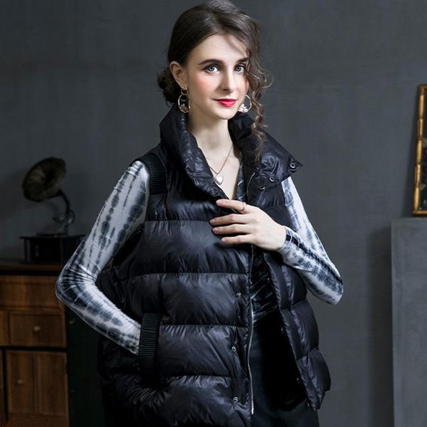 women's vests 2021 winter women waistcoat thick warm sleeveless down jackets ladies fashion solid color vest coat outerwear female clot, Black;white
women's vests 2021 winter women waistcoat thick warm sleeveless down jackets ladies fashion solid color vest coat outerwear female clot, Black;white