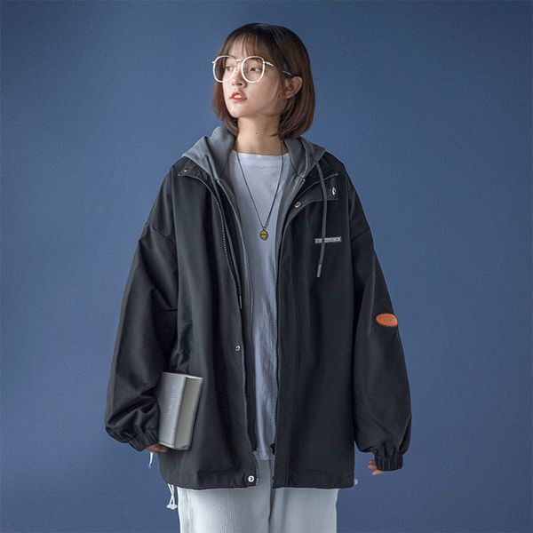 women's jackets bridgewater feminino jaqueta com capuz primavera e verão falso dois estudantes de carga solta casual all-match harajuku, Black;brown
women's jackets bridgewater feminino jaqueta com capuz primavera e verão falso dois estudantes de carga solta casual all-match harajuku, Black;brown