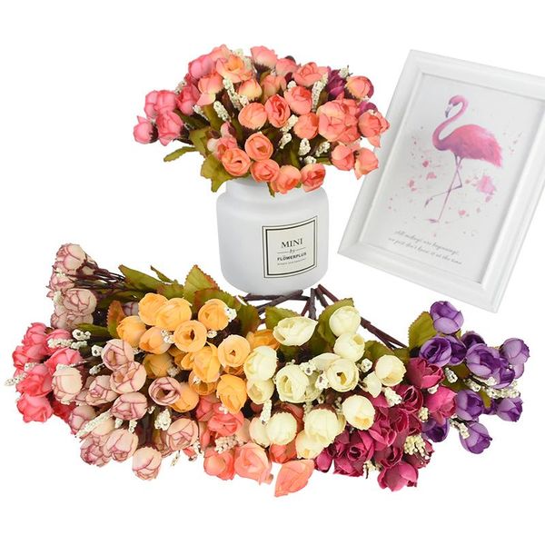bouquet 26 heads artificial flowers rose tea bud flower silk fake flores for diy home garden wedding decoration decorative & wreaths
bouquet 26 heads artificial flowers rose tea bud flower silk fake flores for diy home garden wedding decoration decorative & wreaths