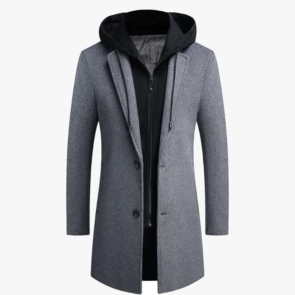 men's wool & blends 1909-3 men woolen coat slim mid-length removable hat thicken warm comfortable kroean style handsome trendy casual w, Black
men's wool & blends 1909-3 men woolen coat slim mid-length removable hat thicken warm comfortable kroean style handsome trendy casual w, Black