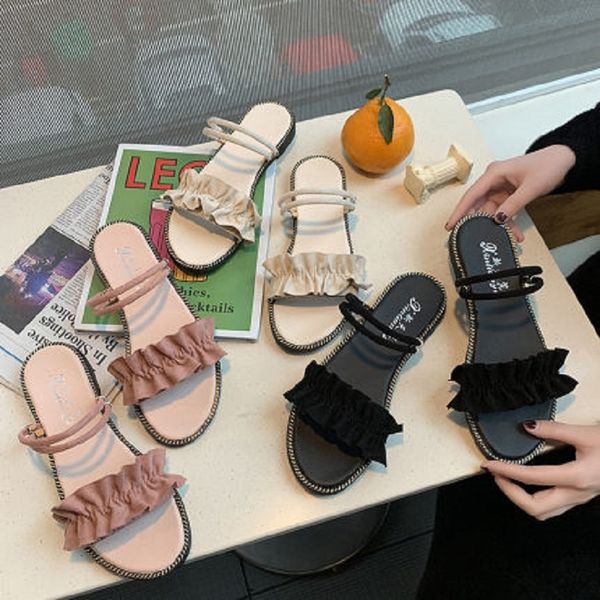 slippers women summer wear fashion flat bottom foreign style sandals and wild women's shoes sa4a, Black
slippers women summer wear fashion flat bottom foreign style sandals and wild women's shoes sa4a, Black
