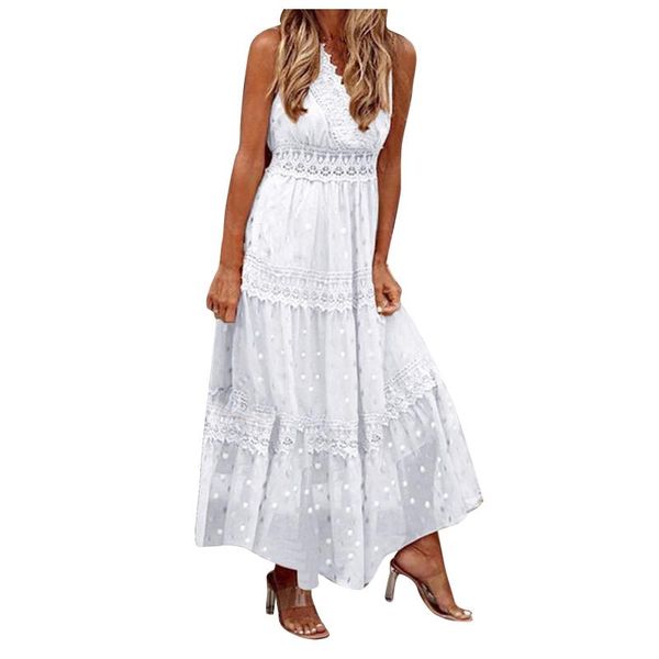 casual dresses lace floral party long dress female sleeveless v-neck summer elegant white sundresses women, Black;gray
casual dresses lace floral party long dress female sleeveless v-neck summer elegant white sundresses women, Black;gray