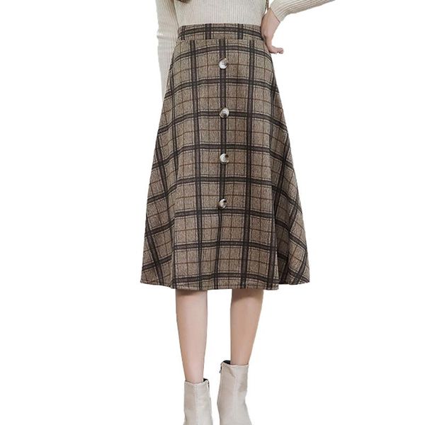 lucyever thick women wool skirt autumn vintage plaid high waist plus size button mid-calf winter a line warm ladies korean skirts, Black
lucyever thick women wool skirt autumn vintage plaid high waist plus size button mid-calf winter a line warm ladies korean skirts, Black