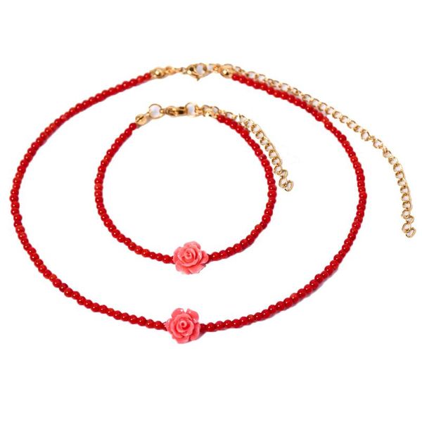 earrings & necklace kbjw romantic beaded choker bracelet set 3mm red coral jewelry stainless steel metal 18k gold plated for girl, Silver
earrings & necklace kbjw romantic beaded choker bracelet set 3mm red coral jewelry stainless steel metal 18k gold plated for girl, Silver