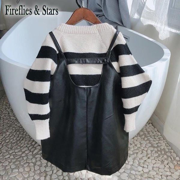 clothing sets spring autumn girls 2 pcs set baby sweater + pu dress kids suits children clothes puff sleeve striped suspender to 7 yrs, White
clothing sets spring autumn girls 2 pcs set baby sweater + pu dress kids suits children clothes puff sleeve striped suspender to 7 yrs, White