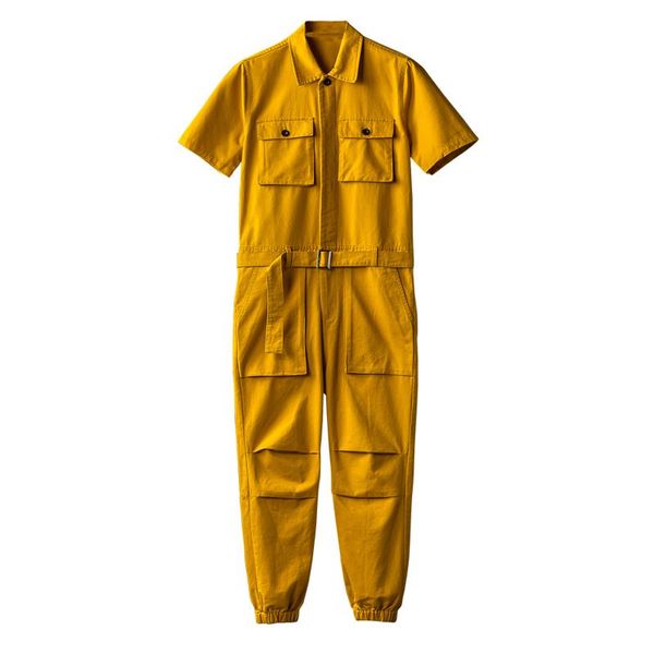 men's pants japanese retro motorcycle jumpsuit lapel short-sleeved street summer style, Black
men's pants japanese retro motorcycle jumpsuit lapel short-sleeved street summer style, Black