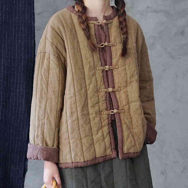 johnature women vintage cotton linen jackets patchwork button coats spring o-neck long sleeve chinese style jackets 210521, Black;brown
johnature women vintage cotton linen jackets patchwork button coats spring o-neck long sleeve chinese style jackets 210521, Black;brown