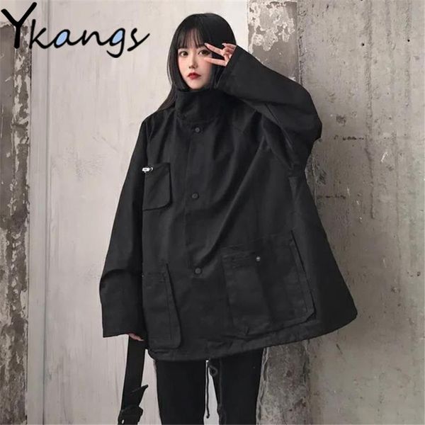 women's trench coats harajuku loose cargo coat korean style gothic trend black baseball uniform spring autumn bf vintage simple cool gi, Tan;black
women's trench coats harajuku loose cargo coat korean style gothic trend black baseball uniform spring autumn bf vintage simple cool gi, Tan;black