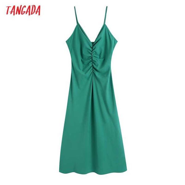 tangada fashion women green pleated strap dress strap adjust sleeveless backless female casual long dress be595 210609, Black;gray
tangada fashion women green pleated strap dress strap adjust sleeveless backless female casual long dress be595 210609, Black;gray