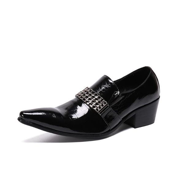 men's patent leather dress shoes luxury man wedding party pointed toe business office work size 38-46, Black
men's patent leather dress shoes luxury man wedding party pointed toe business office work size 38-46, Black