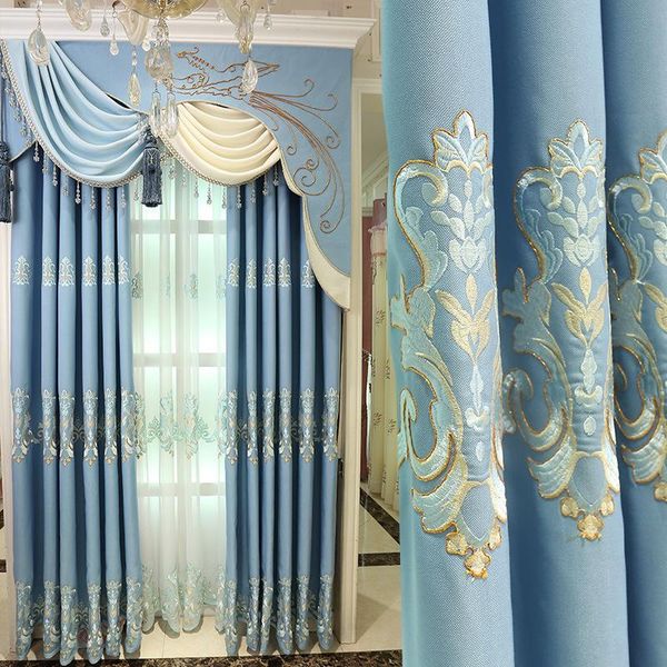 curtain & drapes blue european-style embroidered curtains finished custom blackout for living dining room bedroom
curtain & drapes blue european-style embroidered curtains finished custom blackout for living dining room bedroom