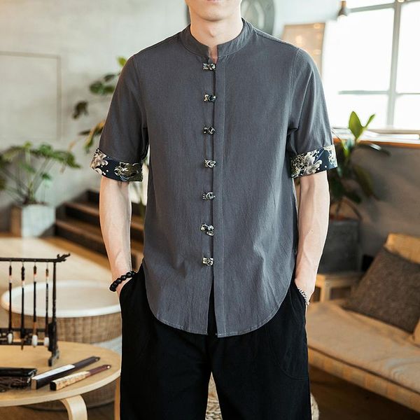 men's casual shirts dyb&zacq 21 summer short sleeve shirt men chinese style cotton linen half male clothing brand -5xl, White;black
men's casual shirts dyb&zacq 21 summer short sleeve shirt men chinese style cotton linen half male clothing brand -5xl, White;black