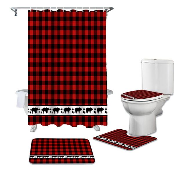 shower curtains red and black plaid forest animals bears curtain sets non-slip rugs toilet lid cover set waterproof bathroom
shower curtains red and black plaid forest animals bears curtain sets non-slip rugs toilet lid cover set waterproof bathroom