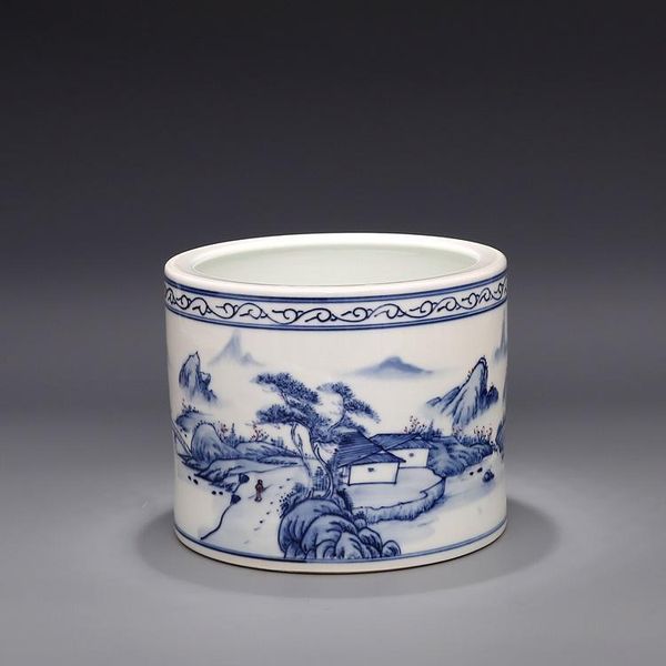 vases qing yong zheng year mark handpainted blue and white mountains household pen container stationery vase antique porcelain
vases qing yong zheng year mark handpainted blue and white mountains household pen container stationery vase antique porcelain