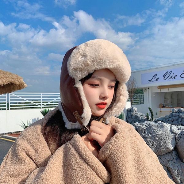 berets korean pu leather women bomber hat fall winter warm thicken fashion lovely ushanka fluffy caps outdoor cycling skiing frog hats, Blue;gray
berets korean pu leather women bomber hat fall winter warm thicken fashion lovely ushanka fluffy caps outdoor cycling skiing frog hats, Blue;gray