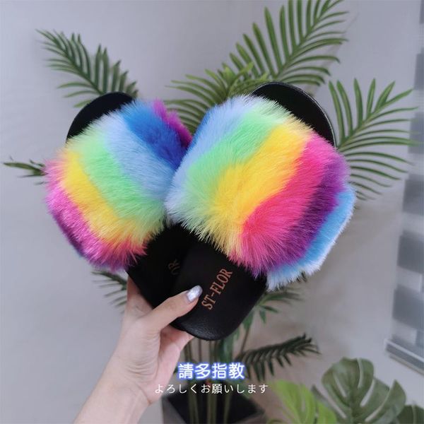 slippers 2021 arrival girl luxury fluffy fur ladies indoor warm furry flip flops women amazing plush slides tx, Black 
slippers 2021 arrival girl luxury fluffy fur ladies indoor warm furry flip flops women amazing plush slides tx, Black