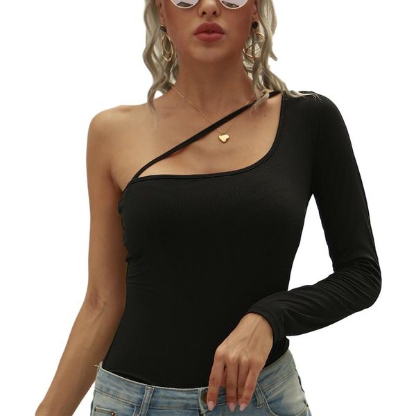 women's fall shirt, off-shoulder elastic party square neck warm knitting one sleeve bandage clothes blouses & shirts, White
women's fall shirt, off-shoulder elastic party square neck warm knitting one sleeve bandage clothes blouses & shirts, White