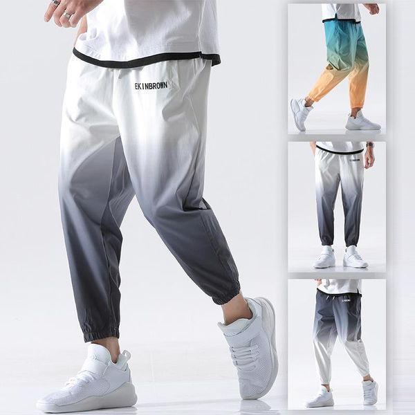men gradient nine of pants fashion feet male men's sport leisure trousers, Black
