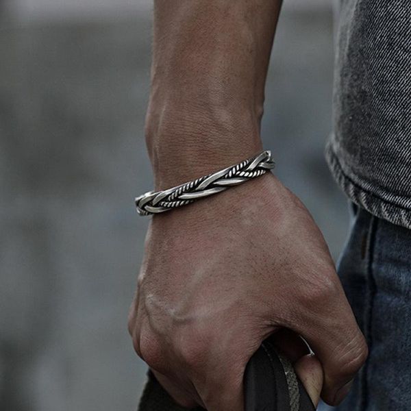 charm bracelets silver plated twisted woven bracelet neutral retro handmade exquisite unique opening simple punk wristband jewelry gift, Golden;silver
charm bracelets silver plated twisted woven bracelet neutral retro handmade exquisite unique opening simple punk wristband jewelry gift, Golden;silver