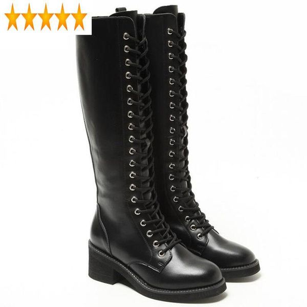 boots ladies genuine leather 2021 knee womens punk lace up block heels motorcycle biker shoes high street, Black
boots ladies genuine leather 2021 knee womens punk lace up block heels motorcycle biker shoes high street, Black