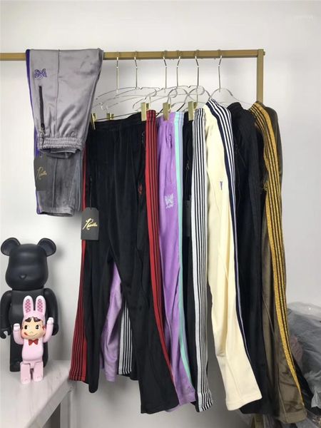 men's pants velvet awge needles men women butterfly embroidered sweatpants joggers ribbon striped, Black
men's pants velvet awge needles men women butterfly embroidered sweatpants joggers ribbon striped, Black