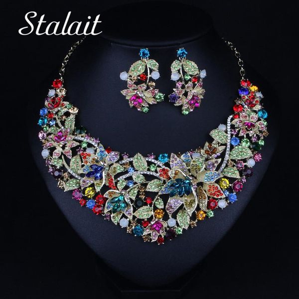 earrings & necklace luxury colorful rhinestone flower jewelry sets women big statement bridal wedding, Silver
earrings & necklace luxury colorful rhinestone flower jewelry sets women big statement bridal wedding, Silver
