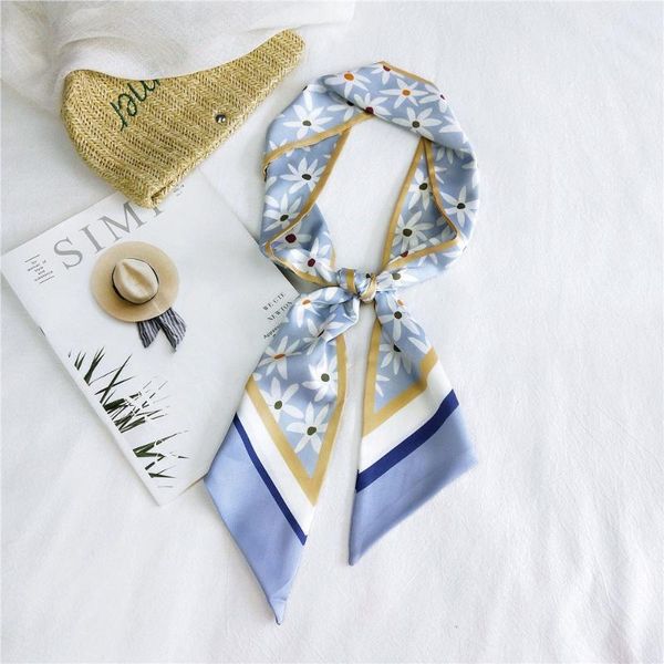 scarves luxury silk scarf women designer twill small long little flower line printed headband bag ribbon ladie tie, Blue;gray
scarves luxury silk scarf women designer twill small long little flower line printed headband bag ribbon ladie tie, Blue;gray