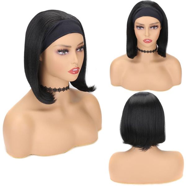 synthetic wigs short bob wig 10 12inch straight headband for women natural black brown
synthetic wigs short bob wig 10 12inch straight headband for women natural black brown