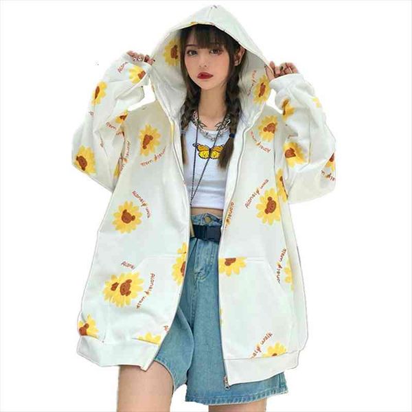 cute harajuku style zip-up hooded sweatshirt bear sunflower print women oversized loose pocket hoodies plus size 4xl streetwear, Black
cute harajuku style zip-up hooded sweatshirt bear sunflower print women oversized loose pocket hoodies plus size 4xl streetwear, Black