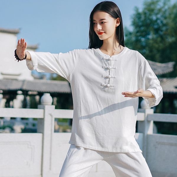 johnature women cotton linen solid color o-neck loose plus size shirt autumn comfortable plate buckle long sleeve shirt 210521, White
johnature women cotton linen solid color o-neck loose plus size shirt autumn comfortable plate buckle long sleeve shirt 210521, White