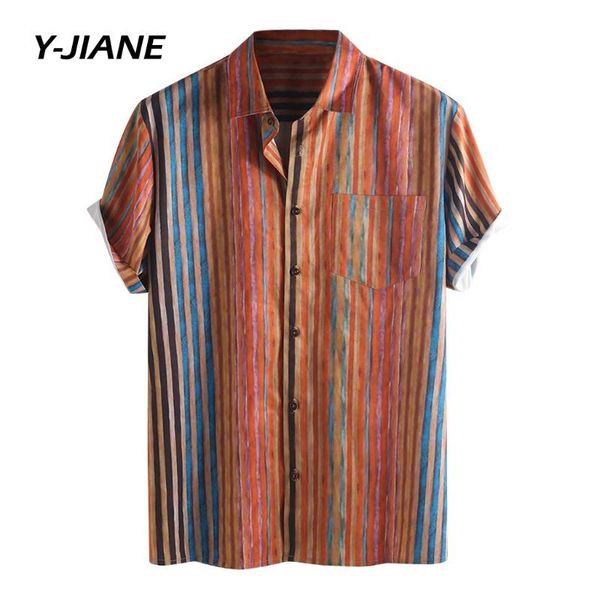 pocket shirt men summer short sleeve 2021 striped shirts multicolor loose blouse casual beach shirt#g3 men's, White;black
pocket shirt men summer short sleeve 2021 striped shirts multicolor loose blouse casual beach shirt#g3 men's, White;black