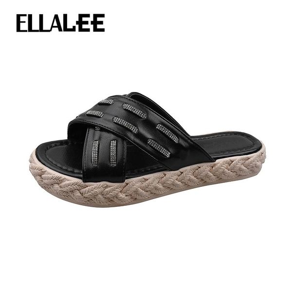 slippers ellalee summer women weave crystal decoration bling design female shoes comfortable open toe lady flats, Black
slippers ellalee summer women weave crystal decoration bling design female shoes comfortable open toe lady flats, Black