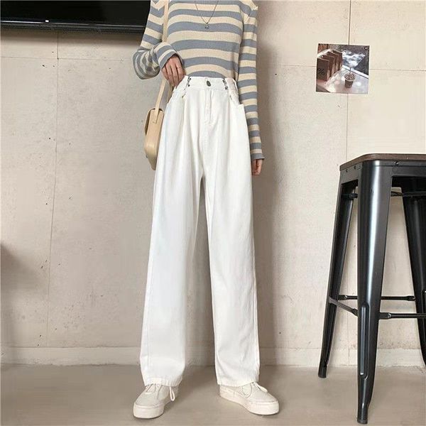 adjustable waistline with buckle women jeans autumn retro loose straight street style high waist, Blue
adjustable waistline with buckle women jeans autumn retro loose straight street style high waist, Blue