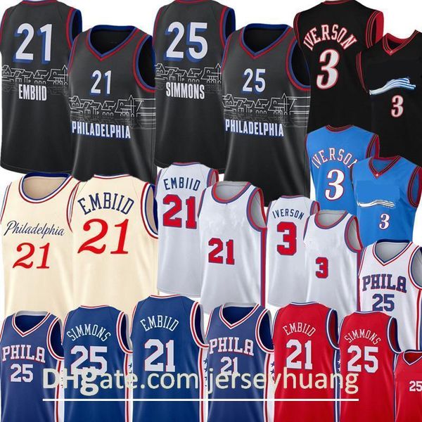2021new basketball jersey mens philadelphia76ermens jersey allen 3 iverson joel 25 simmons julius21 embiid ben 6 erving lzyhome city, Black;red
2021new basketball jersey mens philadelphia76ermens jersey allen 3 iverson joel 25 simmons julius21 embiid ben 6 erving lzyhome city, Black;red