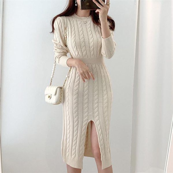 winter simple solid thicken knitted dress elegant fashion termperament all-match knitwear basic chic streetwear 2021 casual dresses, Black;gray
winter simple solid thicken knitted dress elegant fashion termperament all-match knitwear basic chic streetwear 2021 casual dresses, Black;gray
