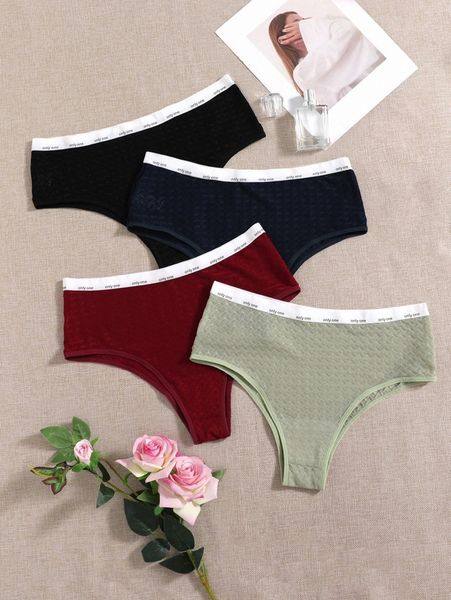 4pack plus letter tape panty i4gb#, Black;white
4pack plus letter tape panty i4gb#, Black;white