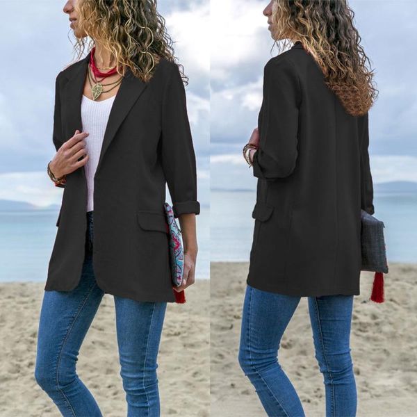 women's suits & blazers 2021 spring autumn slim fit women formal jackets office work open front notched ladies blazer coat fashion, White;black
women's suits & blazers 2021 spring autumn slim fit women formal jackets office work open front notched ladies blazer coat fashion, White;black