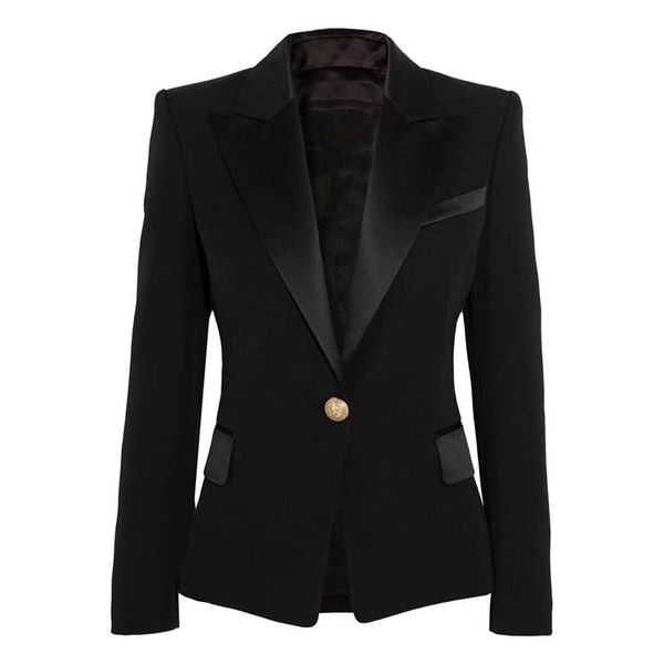 women's suits & blazers high street est 2021 designer blazer jacket satin collar single button slim fitting classic, White;black
women's suits & blazers high street est 2021 designer blazer jacket satin collar single button slim fitting classic, White;black
