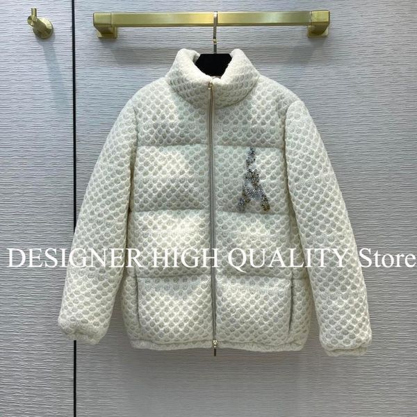 women's down & parkas 2021 winter luxury runway design white duck coat women drilling beading zipper thick knitted jacket casual outwea, Black
women's down & parkas 2021 winter luxury runway design white duck coat women drilling beading zipper thick knitted jacket casual outwea, Black