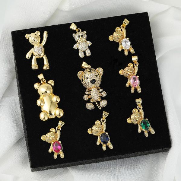 charms cute bear tiger pendants copper inlaid zirconia gold pendant for diy earrings necklace accessories jewelry findings, Bronze;silver
charms cute bear tiger pendants copper inlaid zirconia gold pendant for diy earrings necklace accessories jewelry findings, Bronze;silver