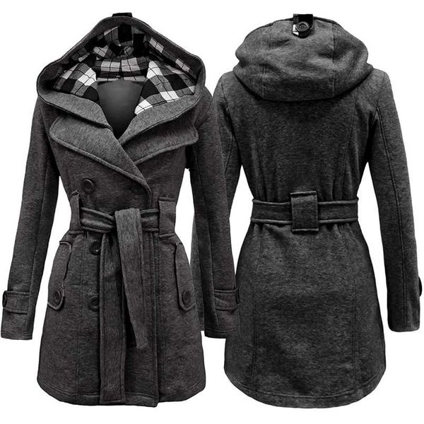 winter hooded coat women long sleeve adjustable sashes double-breasted warm fashion parka solid pockets woman casual overcaot 211130, Black
winter hooded coat women long sleeve adjustable sashes double-breasted warm fashion parka solid pockets woman casual overcaot 211130, Black