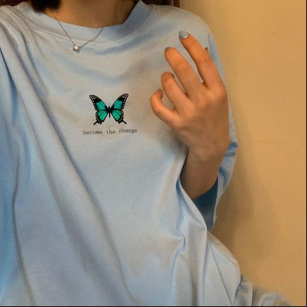 modernist feather butterfly women t shirts korean style tumblr aesthetic short sleeve plus size cotton tees clothes, White
modernist feather butterfly women t shirts korean style tumblr aesthetic short sleeve plus size cotton tees clothes, White